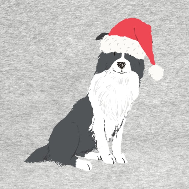 Christmas Border Collie Illustration by JunkyDotCom